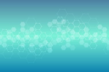 Altıgen arka plan. Tıbbi, bilimsel ve teknolojik kavramı. Geometrik poligonal grafik. İllüstrasyon.