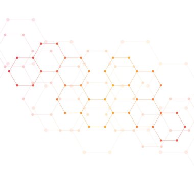 Altıgen arka plan. Tıbbi, bilimsel ve teknolojik kavramı. Geometrik poligonal grafik. vektör çizim.
