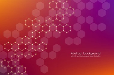 Altıgen arka plan. Tıbbi, bilimsel ve teknolojik kavramı. Geometrik poligonal grafik. vektör çizim.