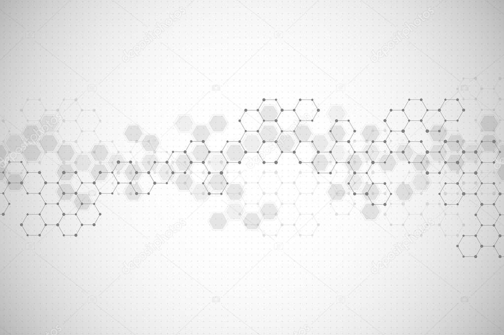 Abstract hexagonal background. Medical, scientific or technological concept. Geometric polygonal graphics. vector illustration.