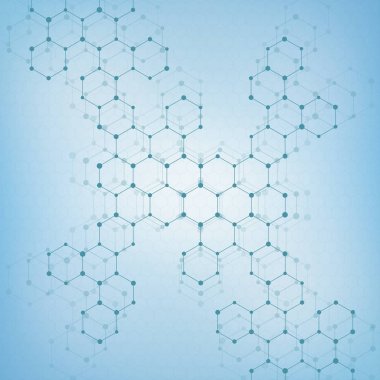 Altıgen yanarak bahislerin doğru ile geometrik arka plan. Yapısı molekül ve iletişim. Bilim, teknoloji ve tıp kavramı. Vektör çizim.