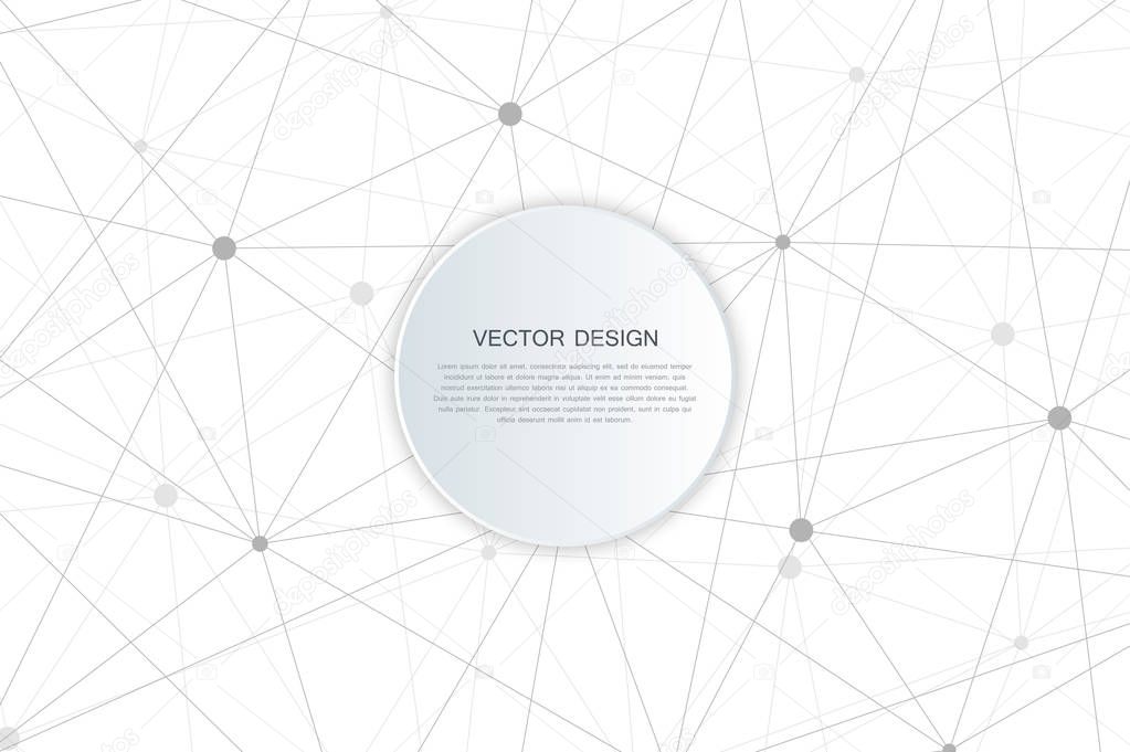 Abstract technological and scientific background with connection structure. Vector illustration.