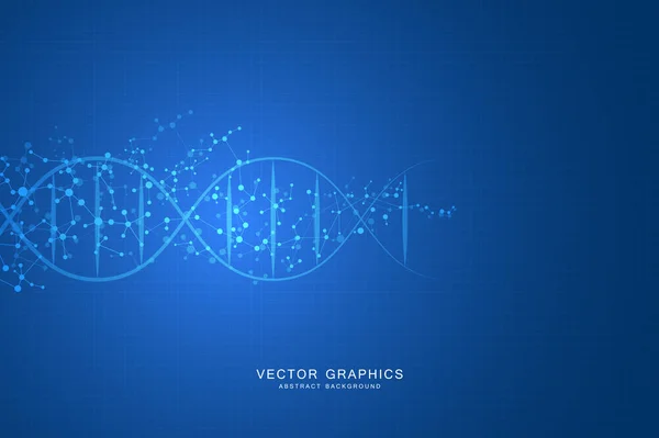 Sistema de ADN molecular, conceptos de ciencia y medicina . — Vector de stock