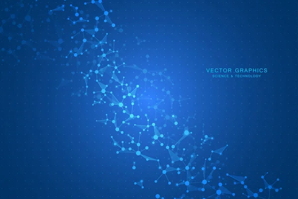 Vektor molekula háttér, genetikai és kémiai vegyületek. — Stock Vector