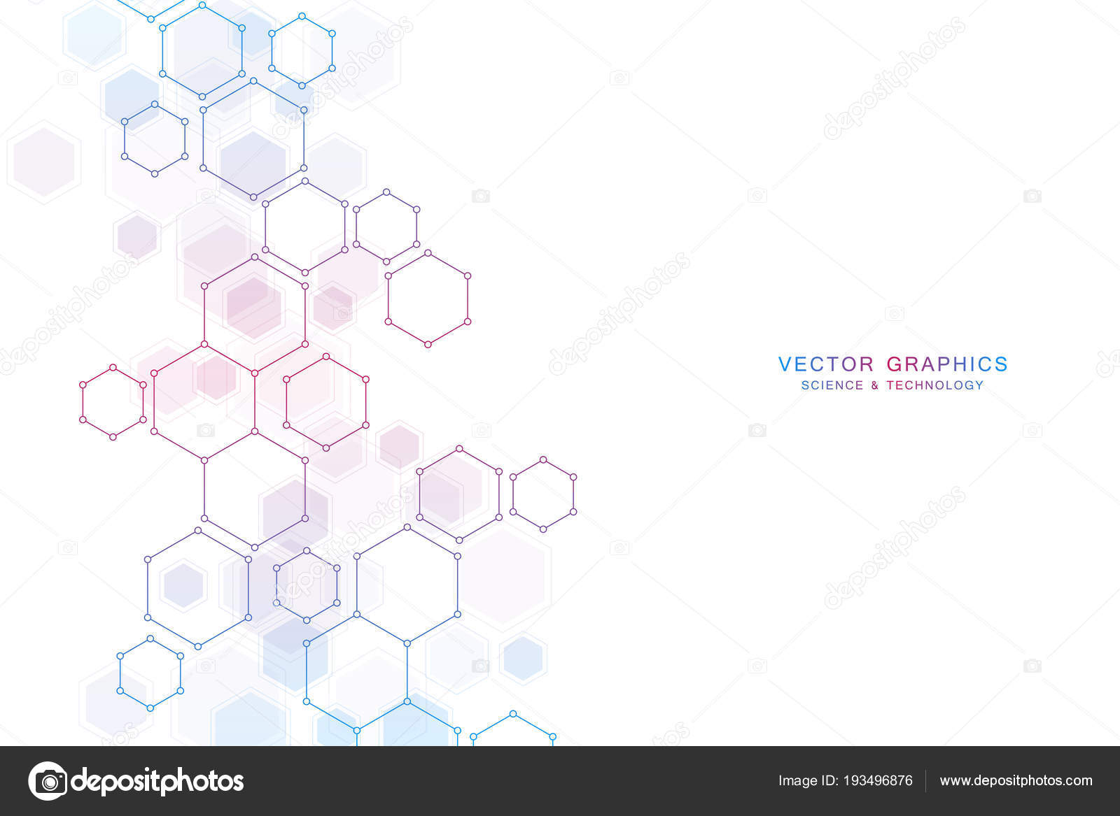 Abstract science background with hexagons and molecules. ⬇ Vector Image ...