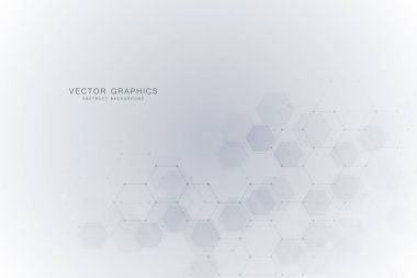 Altıgenler ve molekülleri ile soyut bilim arka plan.