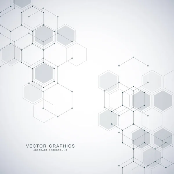 Antécédents médicaux ou conception de vecteurs scientifiques. Structure moléculaire et composés chimiques. Fond abstrait géométrique et polygonal . — Image vectorielle