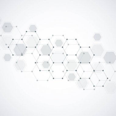 Altıgen arka plan tasarımı. Moleküler yapısı ile geometrik arka plan