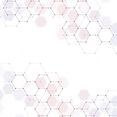 Altıgen arka plan tasarımı. Moleküler yapısı ile geometrik arka plan.