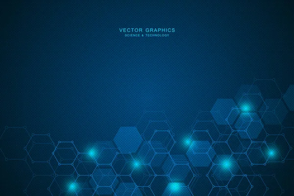 Antecedentes científicos con diseño hexagonal. Fondo abstracto geométrico con estructura molecular . — Vector de stock