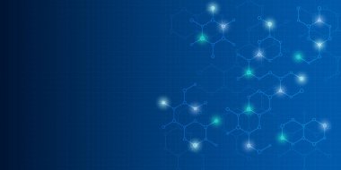 Moleküler yapısı arka plan. Arka plan molekülün Dna ile. Altıgen yanarak bahislerin doğru ile geometrik şekil.