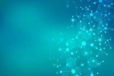 Moleküler yapı arka planı. Molekül DNA ile soyut arkaplan.