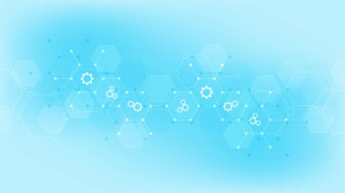 Düz simgeler ve sembollerle donatılmış teknoloji geçmişi. Nesnelerin konsepti ve fikri, iletişim, ağ, yenilik teknolojisi, sistem entegrasyonu. Vektör illüstrasyonu.