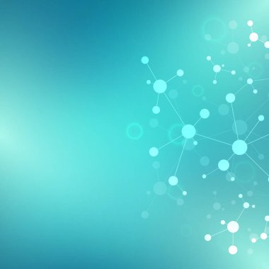 Moleküler yapıların soyut arka planı. Moleküller veya DNA ipliği, genetik mühendislik, sinirsel ağ, yenilik teknolojisi, bilimsel araştırma. Teknoloji, bilim ve tıp konsepti.