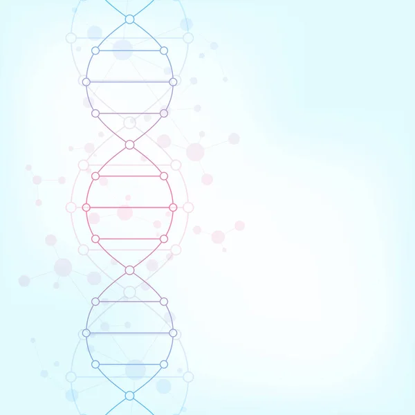 DNA strand background and genetic engineering or laboratory research. Medical technology and science concept. — Stock Vector