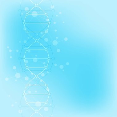 DNA iplikçik arka plan ve genetik mühendisliği veya laboratuar araştırmaları. Tıbbi teknoloji ve bilim kavramı.