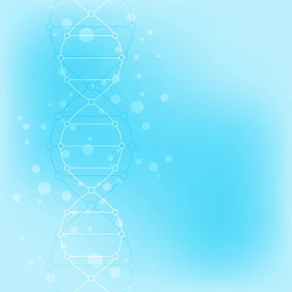 DNA strand bakgrund och genteknik eller laboratorieforskning. Medicinsk teknik- och naturvetenskap begrepp. — Stock vektor