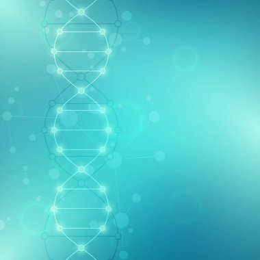 DNA iplikçik arka plan ve genetik mühendisliği veya laboratuar araştırmaları. Tıbbi teknoloji ve bilim kavramı.