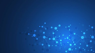 Moleküler yapıların soyut arka planı. Moleküller veya DNA ipliği, genetik mühendislik, sinirsel ağ, yenilik teknolojisi, bilimsel araştırma. Teknoloji, bilim ve tıp konsepti.