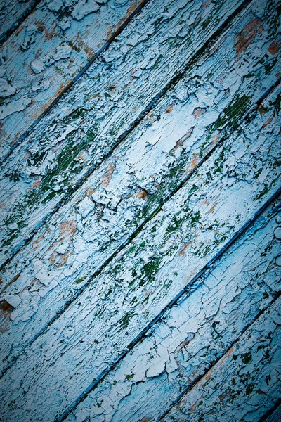 Helder, shabby, gekleurde, blauwe en groene oude houten achtergrond — Stockfoto