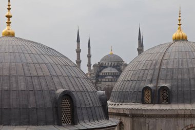 Sultanahmet Camii (Mavi Cami) manzarası. İstanbul, Türkiye