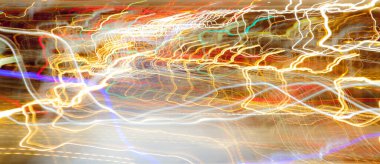 Renkli çizgiler ve bulanık şimşekler şeklinde arkaplan