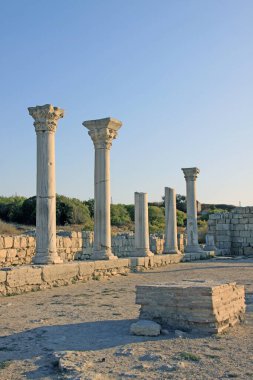 Ağustos 2009 'da Sivastopol' daki antik Tauric Chersonesos kentinin kalıntıları. Kırım Ukrayna