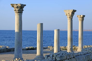 Ağustos 2009 'da Sivastopol' daki antik Tauric Chersonesos kentinin kalıntıları. Kırım Ukrayna