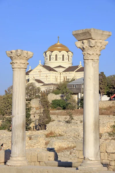2009年8月 セヴァストポリの古代都市タウリック チェルソネソスの遺跡 クリミア ウクライナ — ストック写真