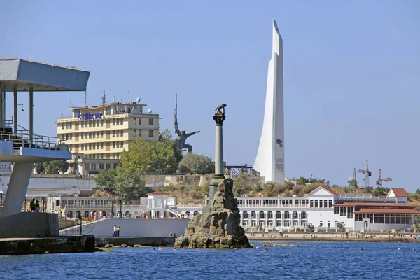 Вид Центр Севастополя Залив Моря Крым — стоковое фото