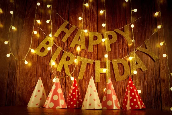 Background birthday and letters and garland. — Stock Photo, Image