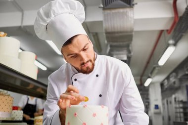 Pudra ile bir pasta fırını içinde. 