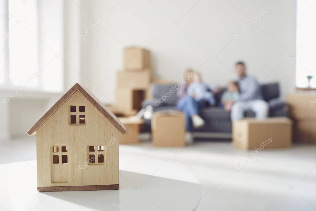 The concept of moving a new home housing apartment construction mortgage rental.