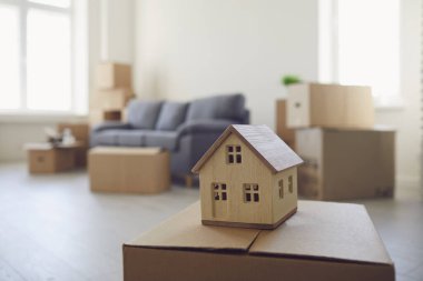 Concept of a new home apartment housing real estate purchase lease sale investment mortgage.
