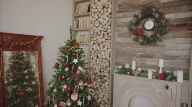 Noel ağacı ve süsler kapalı