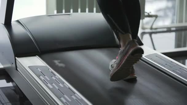 Imagem de perto de uma mulher que esteve no clube de fitness para se manter em forma . — Vídeo de Stock