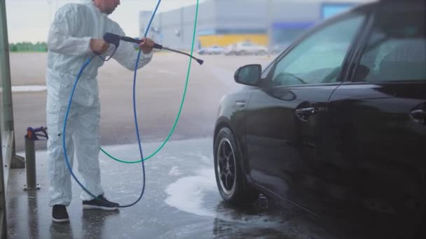 Spray Car Wash >> Man Washing His Car With Water Spray Car Wash Self Service Spray Car Wash >> Man Washing His Car With Water Spray Car Wash Self Service