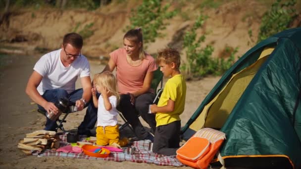 Pique-nique familial à la campagne — Video