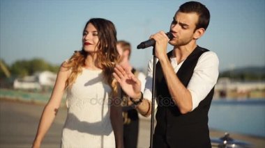 Şarkıcılar Müzik grup açık gerçekleştirme lider