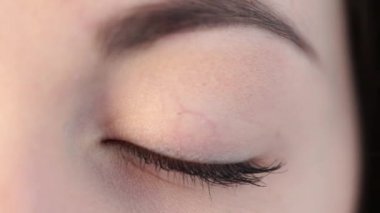 Bir kadının göz makro çekim