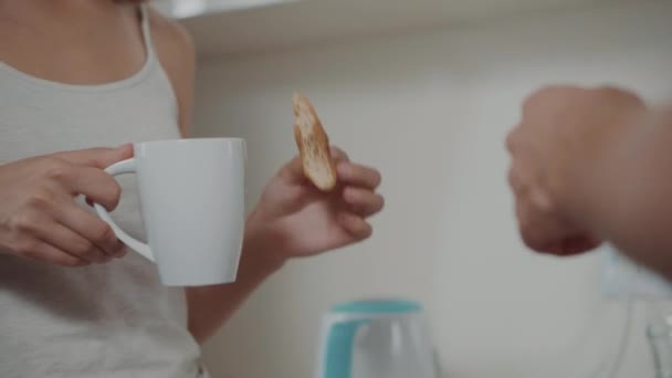 Caffè e panini per la colazione — Video Stock