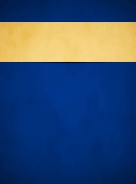 Elegant Rich Blue Grunge Texture Background Tan Gold Banner Ribbon — Stock Photo, Image