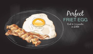 Fried eggs with bacon vector Fried eggs with bacon vector