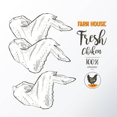 chicken wings logo free vector eps, cdr, ai, svg vector illustration