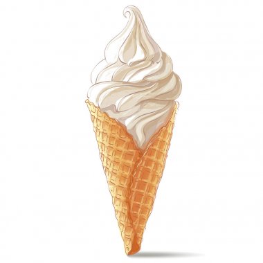 Vektör dondurma waffle koni