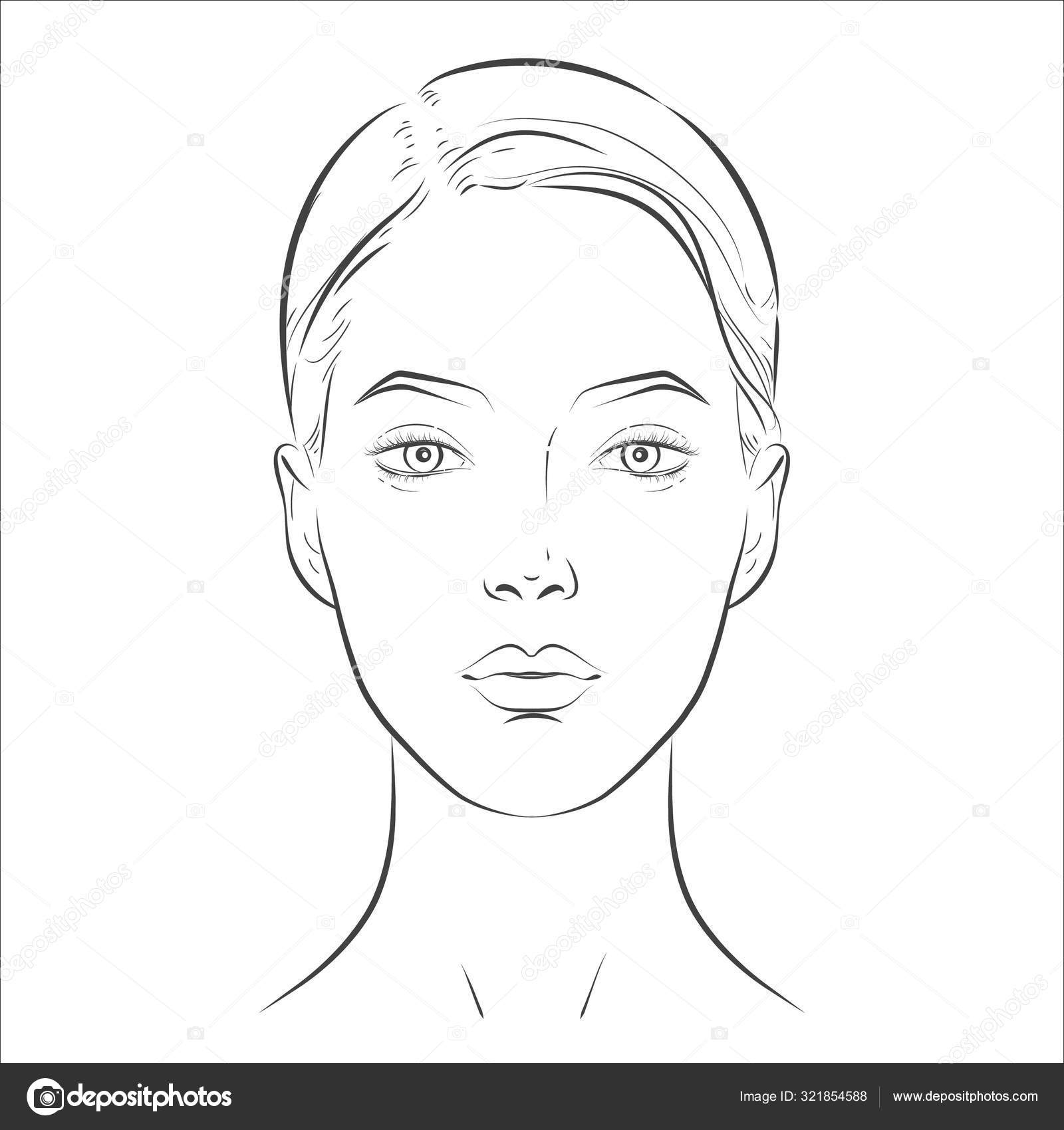 Portrait Drawing for Beginners | Day - 53 Part - 1 | Female Face Outline  Drawing - Step by Step - YouTube