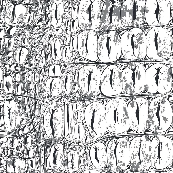 Vektorlinie nahtloses Muster aus Krokodilleder. Handgezeichnete Hautimitation — Stockvektor