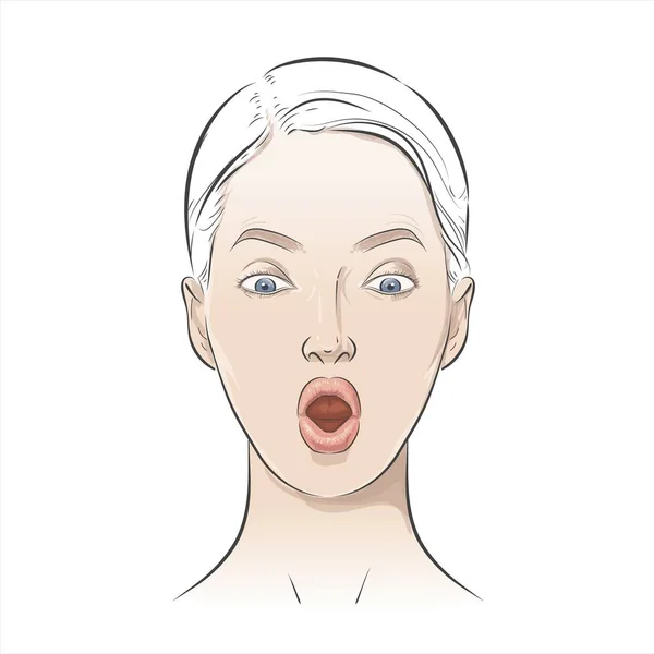 Womens positive emotions, feelings. Girl portrait Avatar. — 스톡 벡터