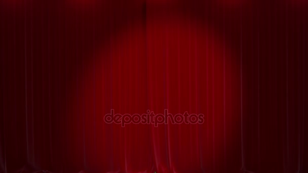 Roter Bühnenvorhang — Stockvideo