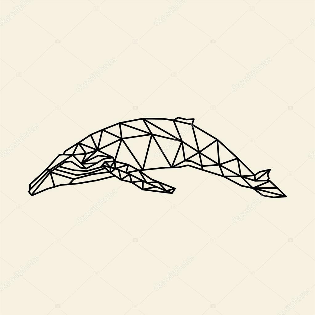 Whale polygonal vector image